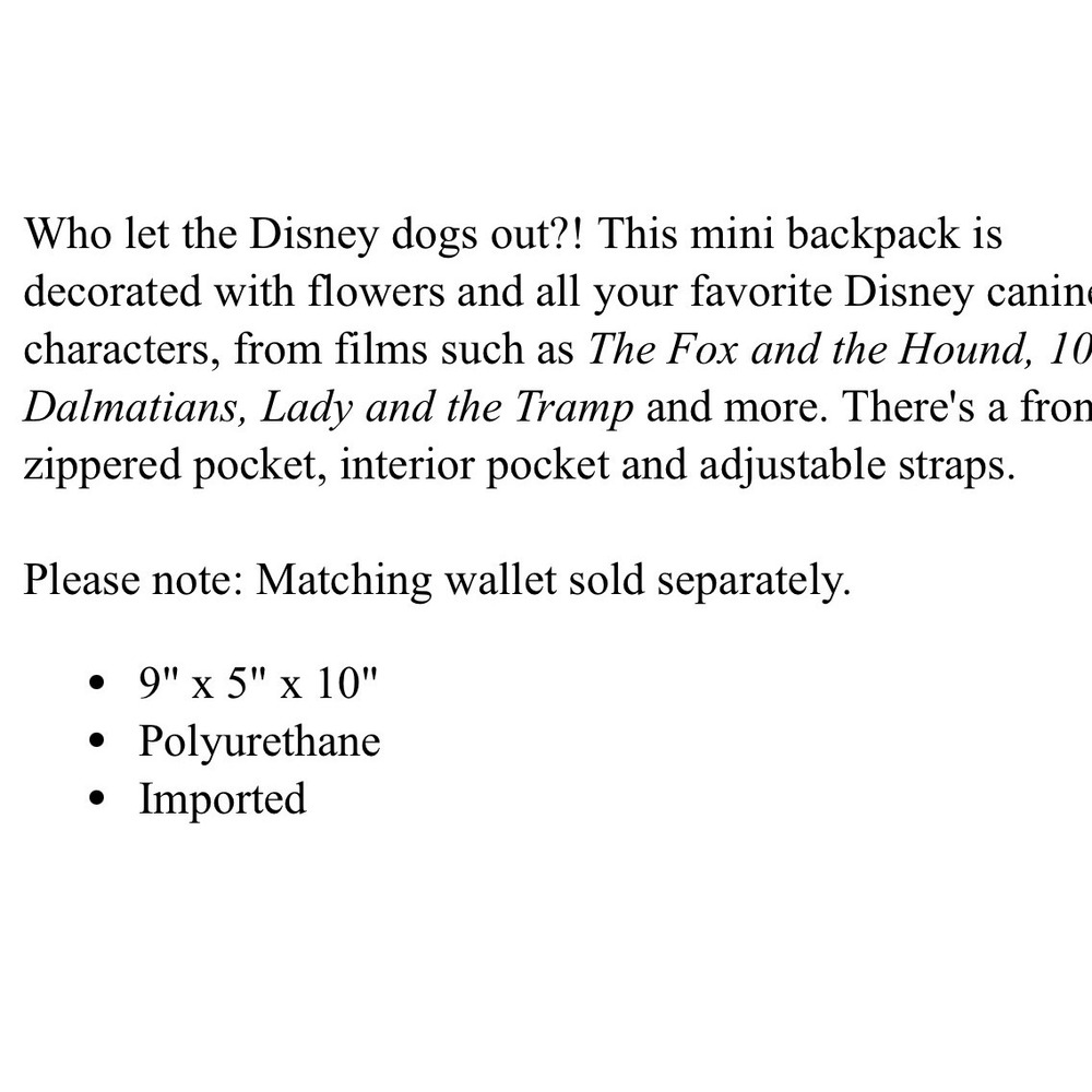 Loungefly Disney Dogs Mini Backpack 101 Dalmatians Lady Tramp Whimsical Blue New - Picture 6 of 6
